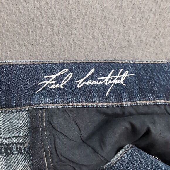 WHBM Women 0R Noir Dark Wash Low Rise Slim Ankle Distressed Jeans - Picture 7 of 13